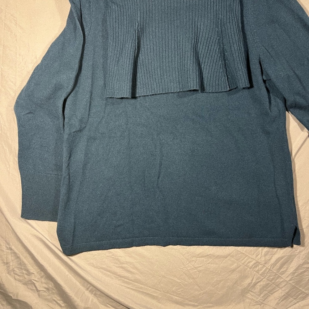 Talbots Teal Cowl Neck Sweater